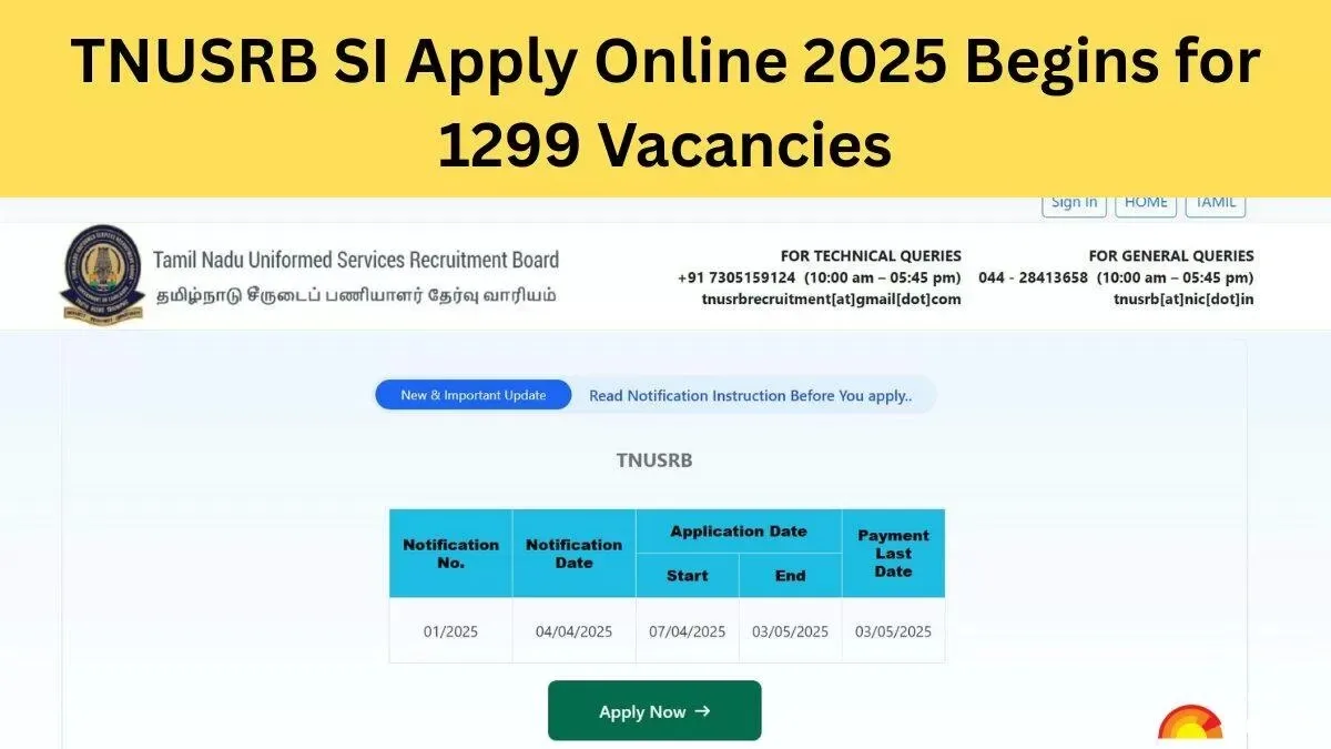 TNURSB-SI-Recruitment 2025