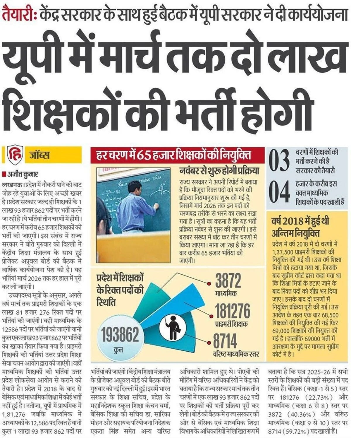 up teacher vacancy 2025
