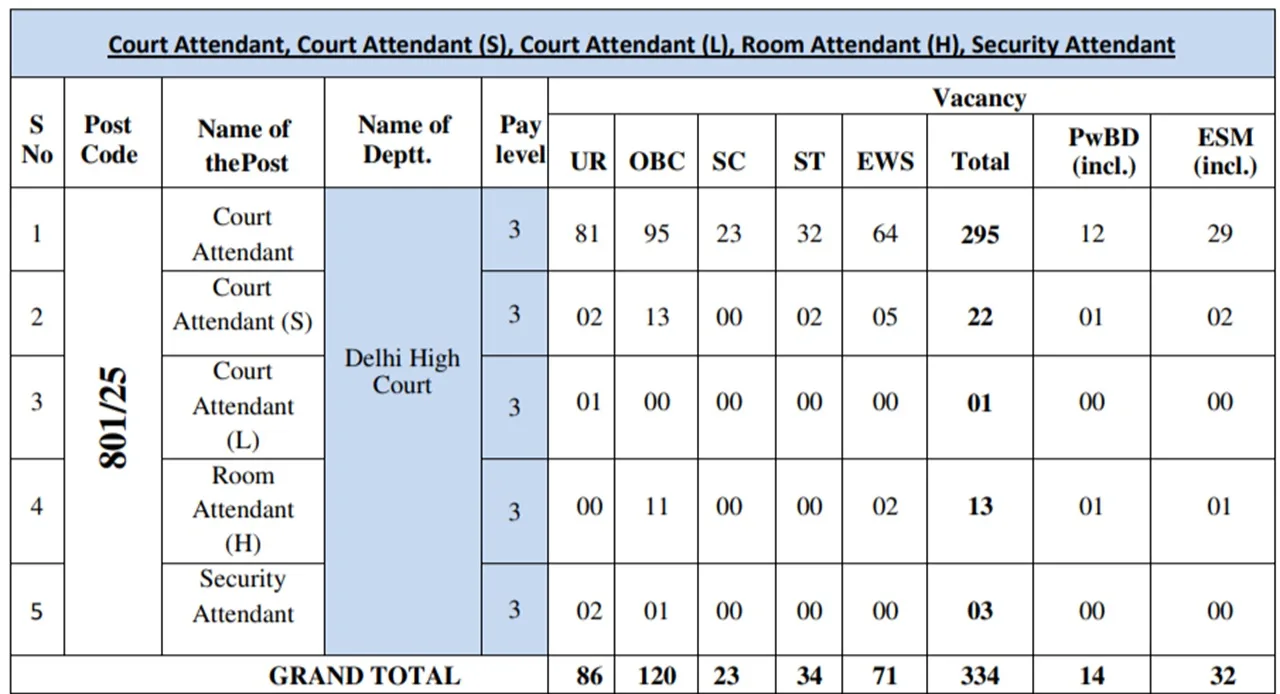 DSSSB Court Attendant Recruitment 2025
