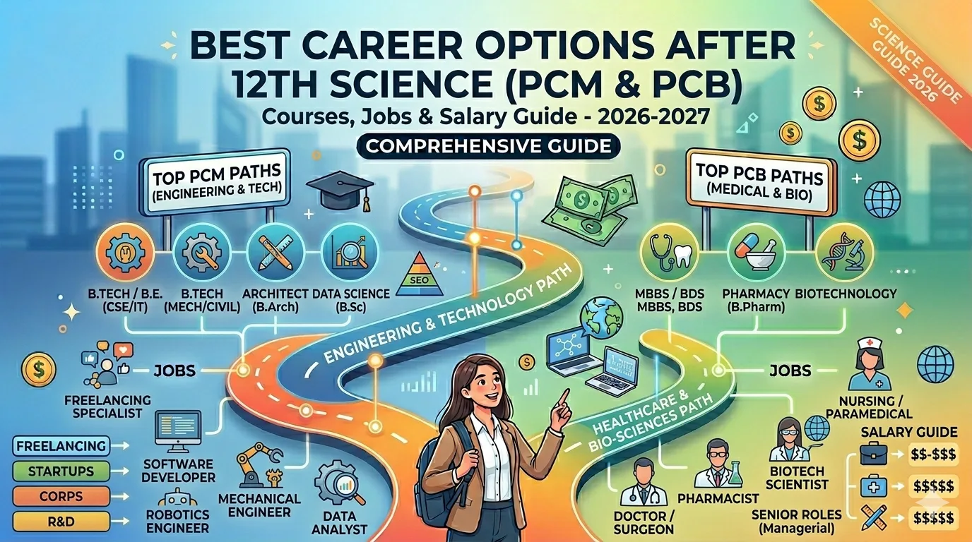 Best Career Options After 12th Science PCM PCB– Courses, Jobs Salary Guide