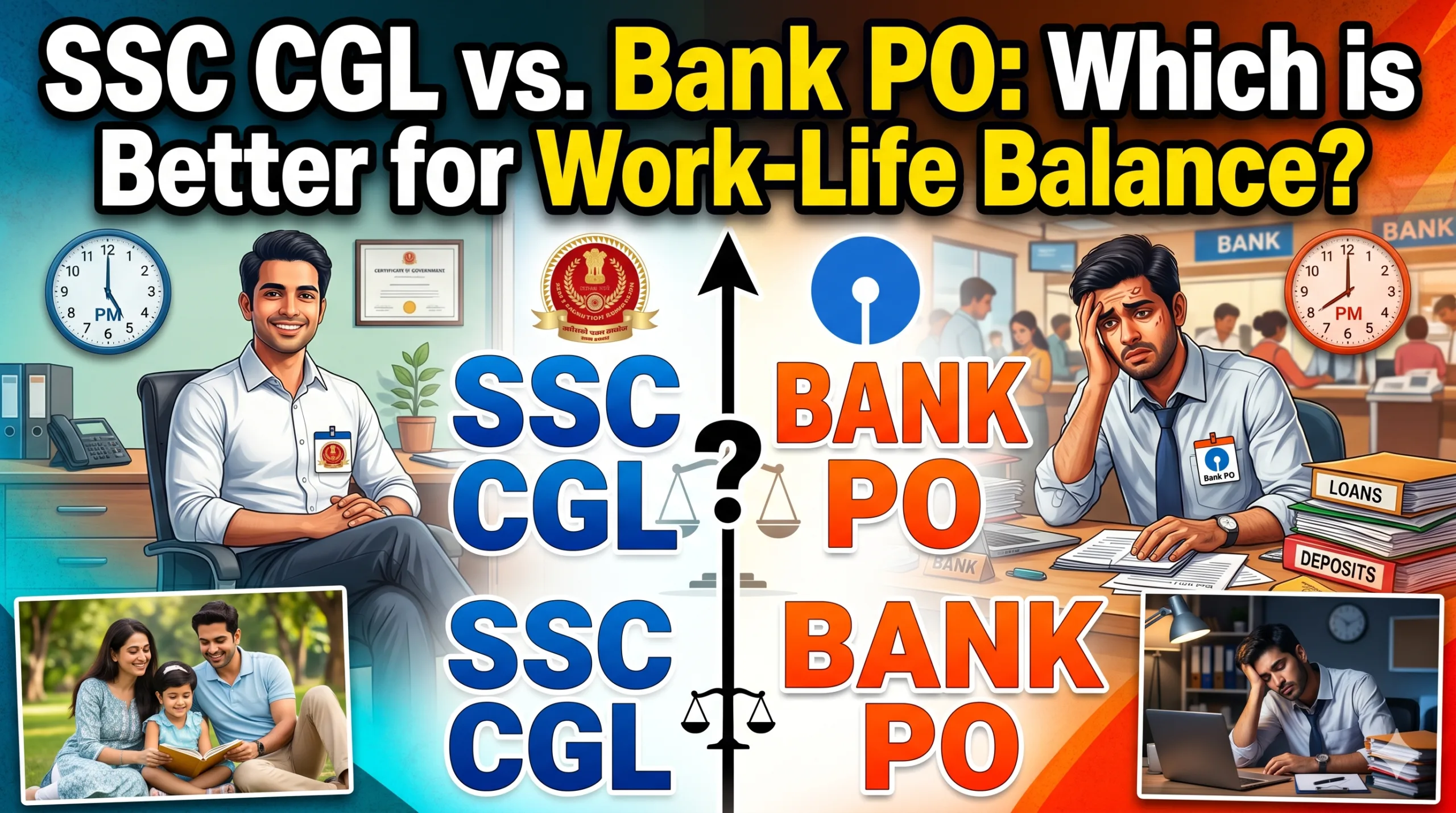 SSC CGL vs Bank PO Which is Better for Work-Life Balance